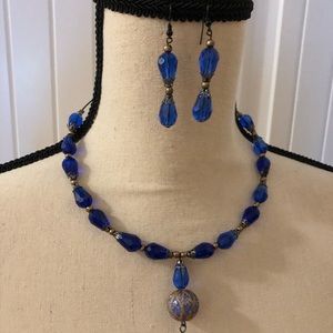 Glasshouse custom made necklace and earring set